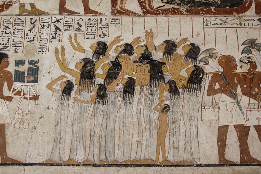 Wailing women inside Tomb of Ramose (Westbank)